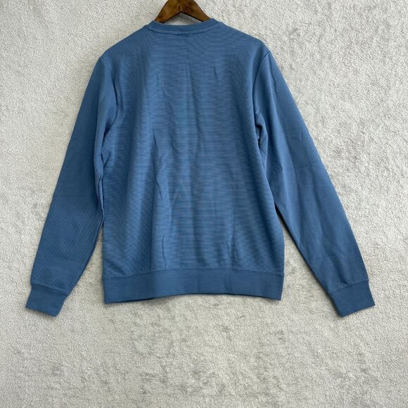 NEW Puma Men's M Blue Crewneck Sweatshirt Cotton Blend Ribbed Textured - Picture 3 of 10
